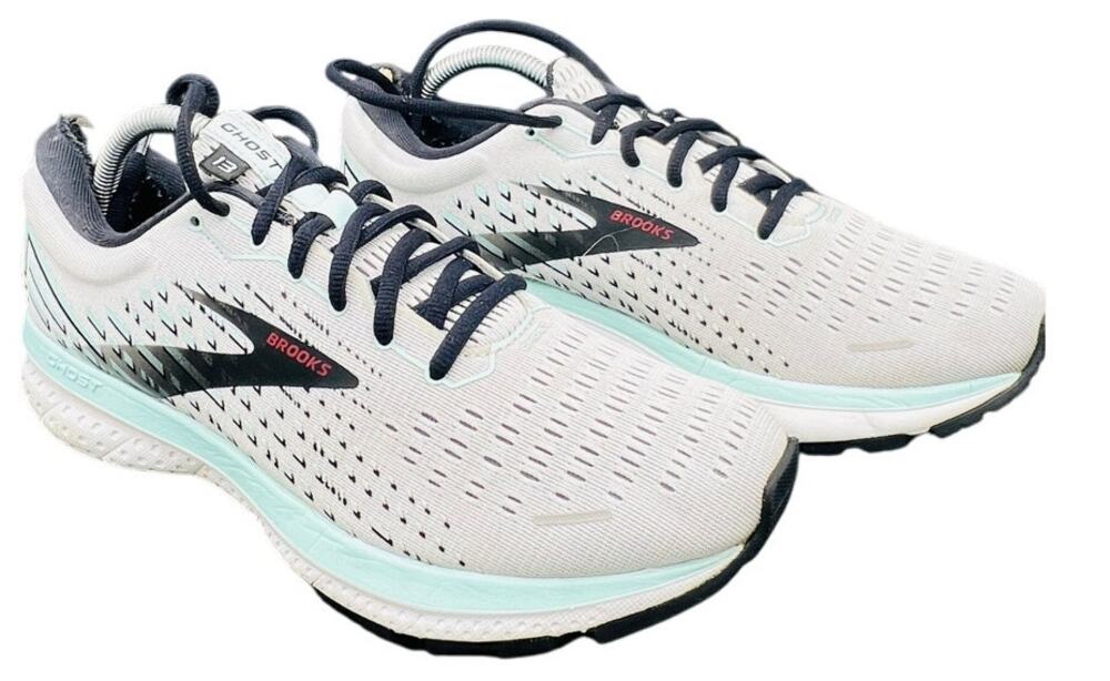 👟 Brooks Ghost 14 10.5 White Mint Road Running Shoes Cushion Support Daily